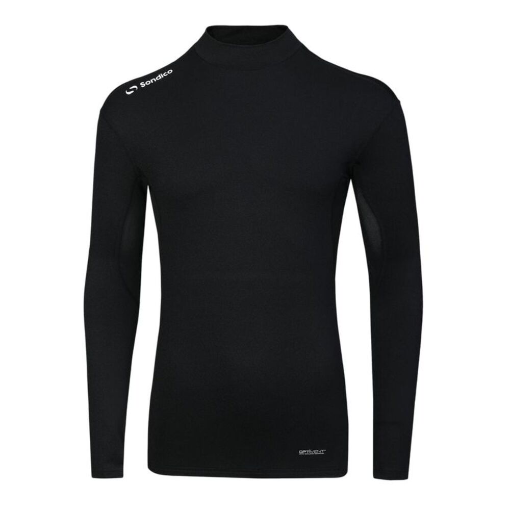 Sondico Mens Mock Neck Base Layer Top / Black